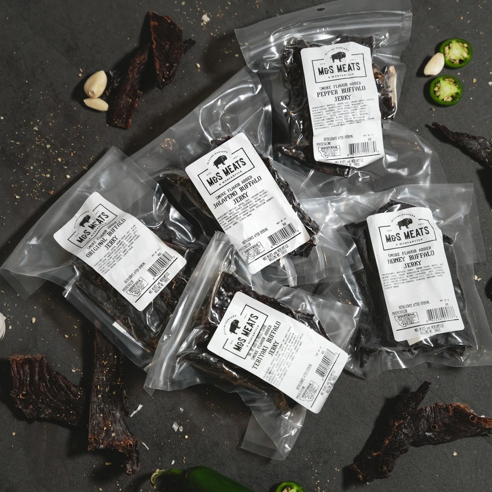 Buffalo Jerky Sampler M&S Meats Montana